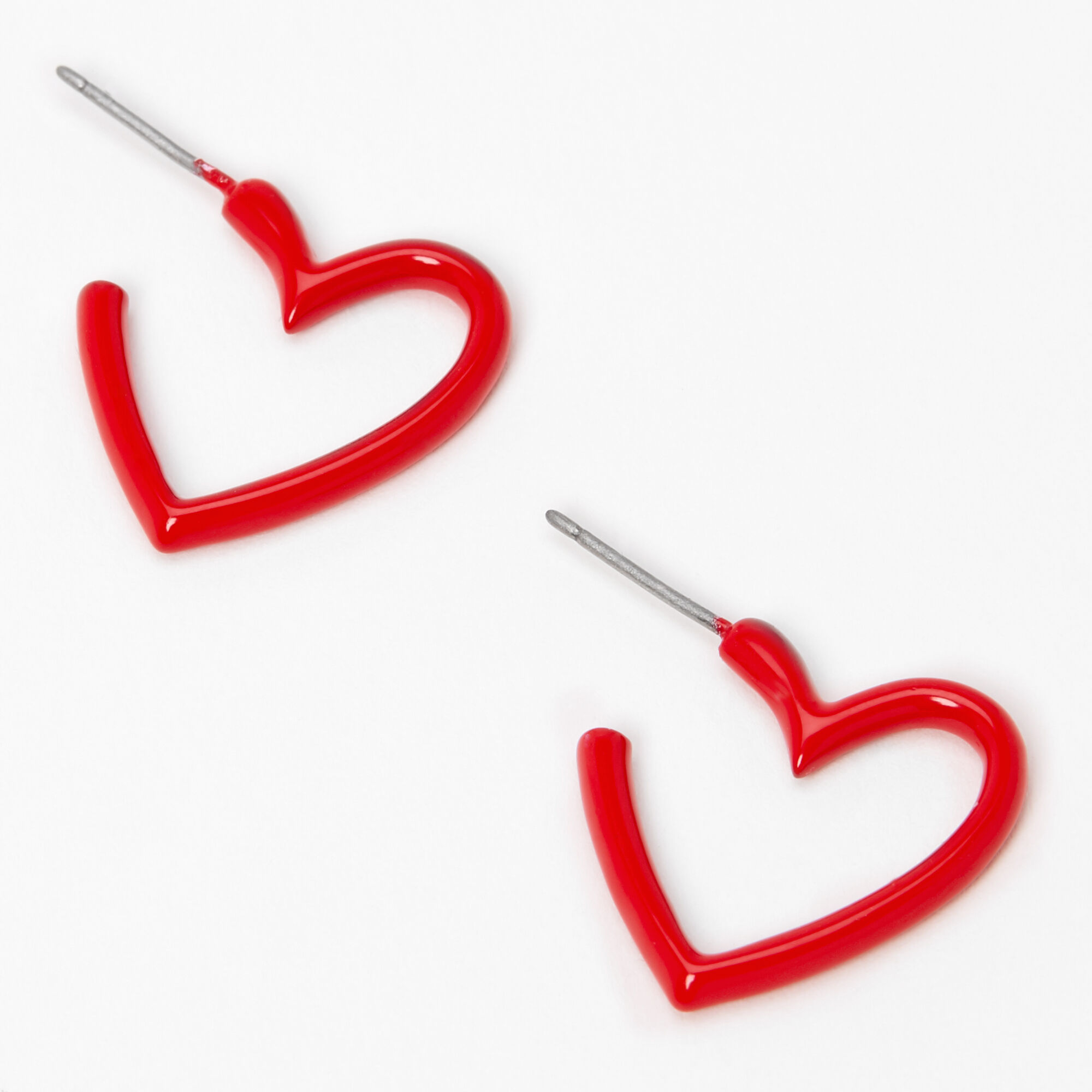 Double Heart Drop Lucite Costume Earring
